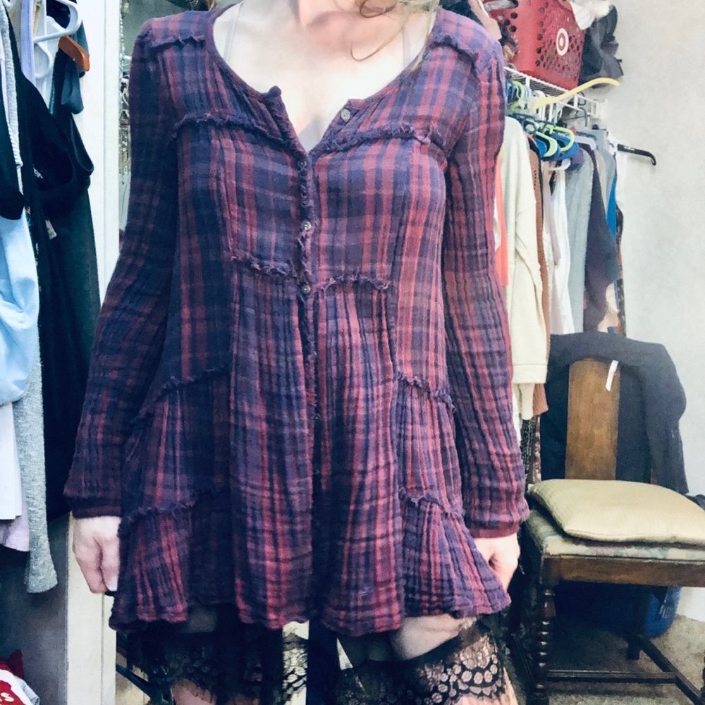 Free People Button Down Tunic S